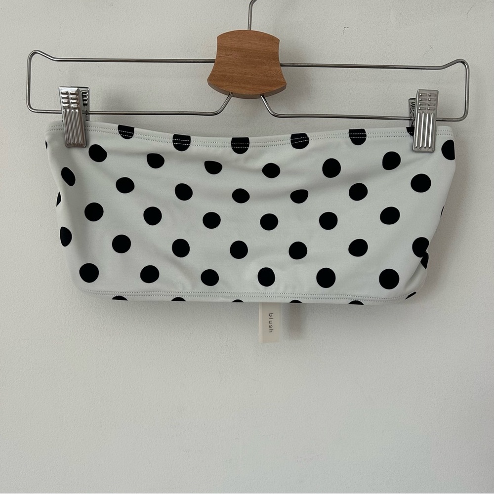 BLUSH POLKA DOT BANDEAU BIKINI TOP SIZE S-M
